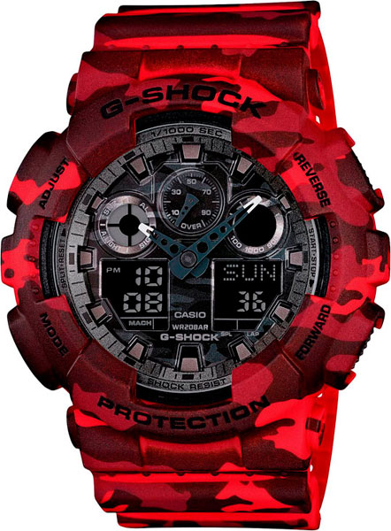 Японские наручные часы Casio G-SHOCK GA-100CM-4A с хронографом