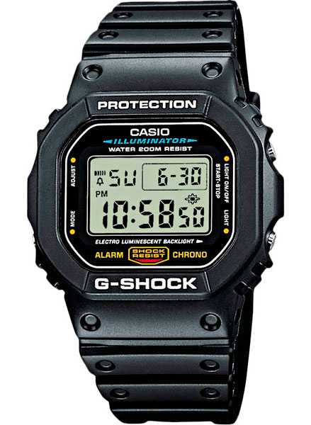 Японские наручные часы Casio G-SHOCK DW-5600E-1V с хронографом