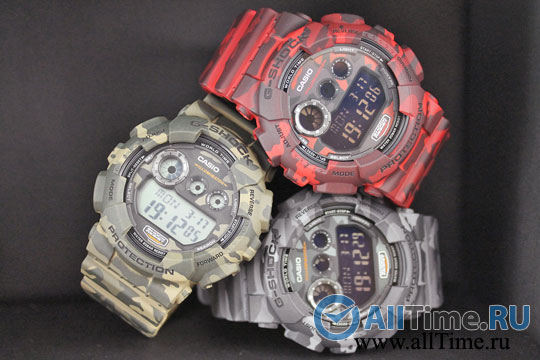 Японские наручные часы Casio G-SHOCK GD-120CM-4E с хронографом