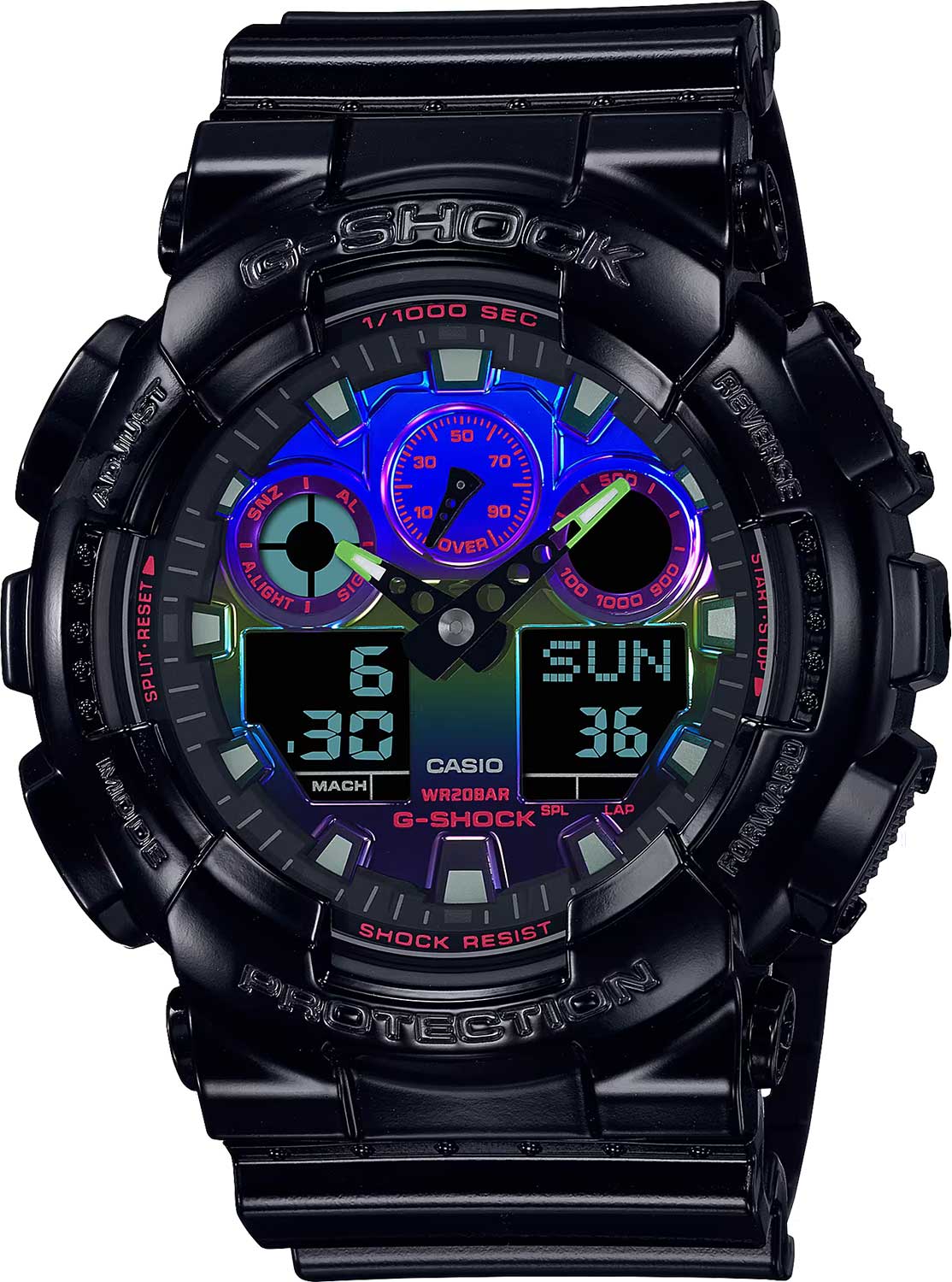 Японские наручные часы Casio G-SHOCK GA-100RGB-1A с хронографом