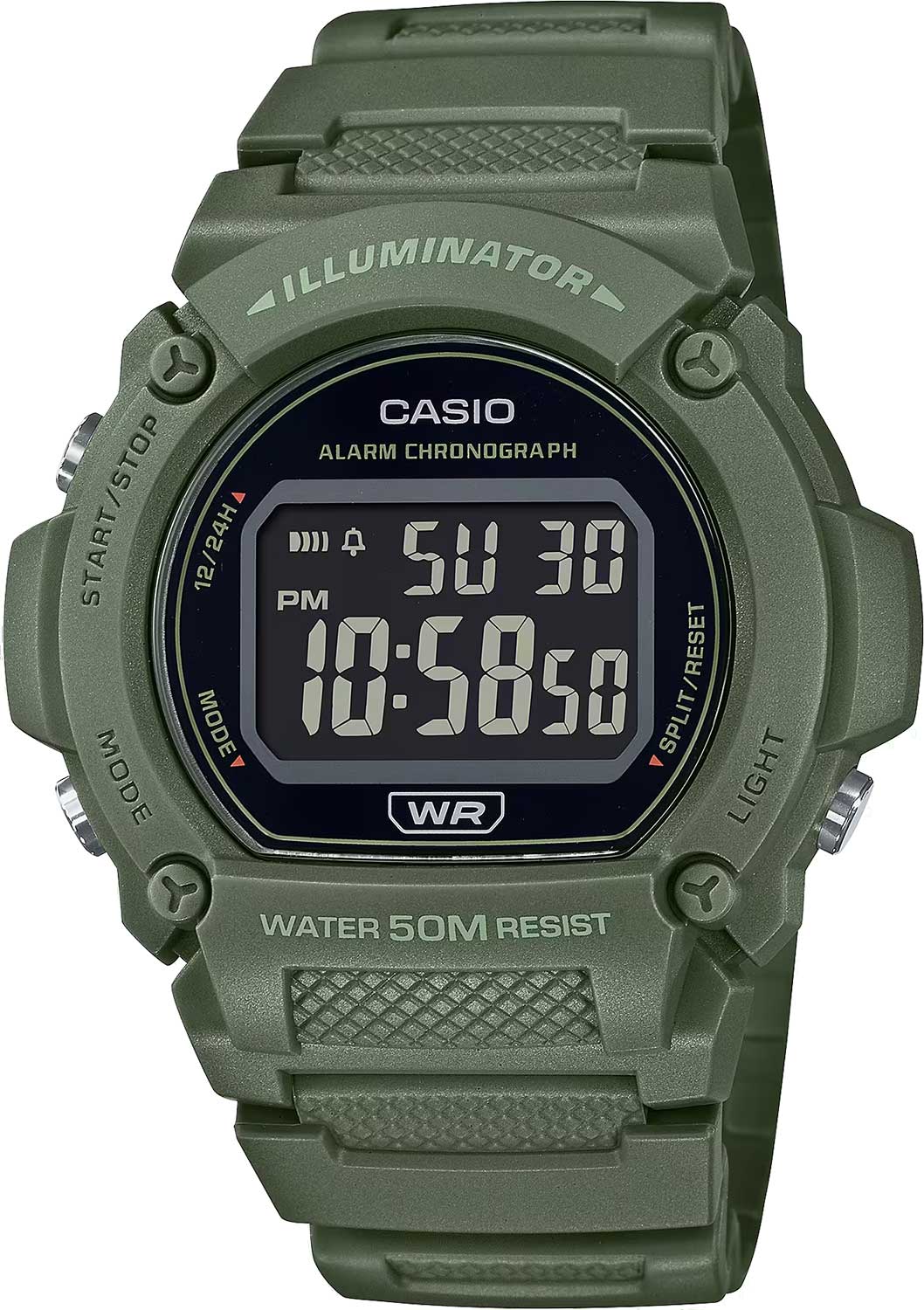 Японские наручные часы Casio Collection W-219HC-3B с хронографом