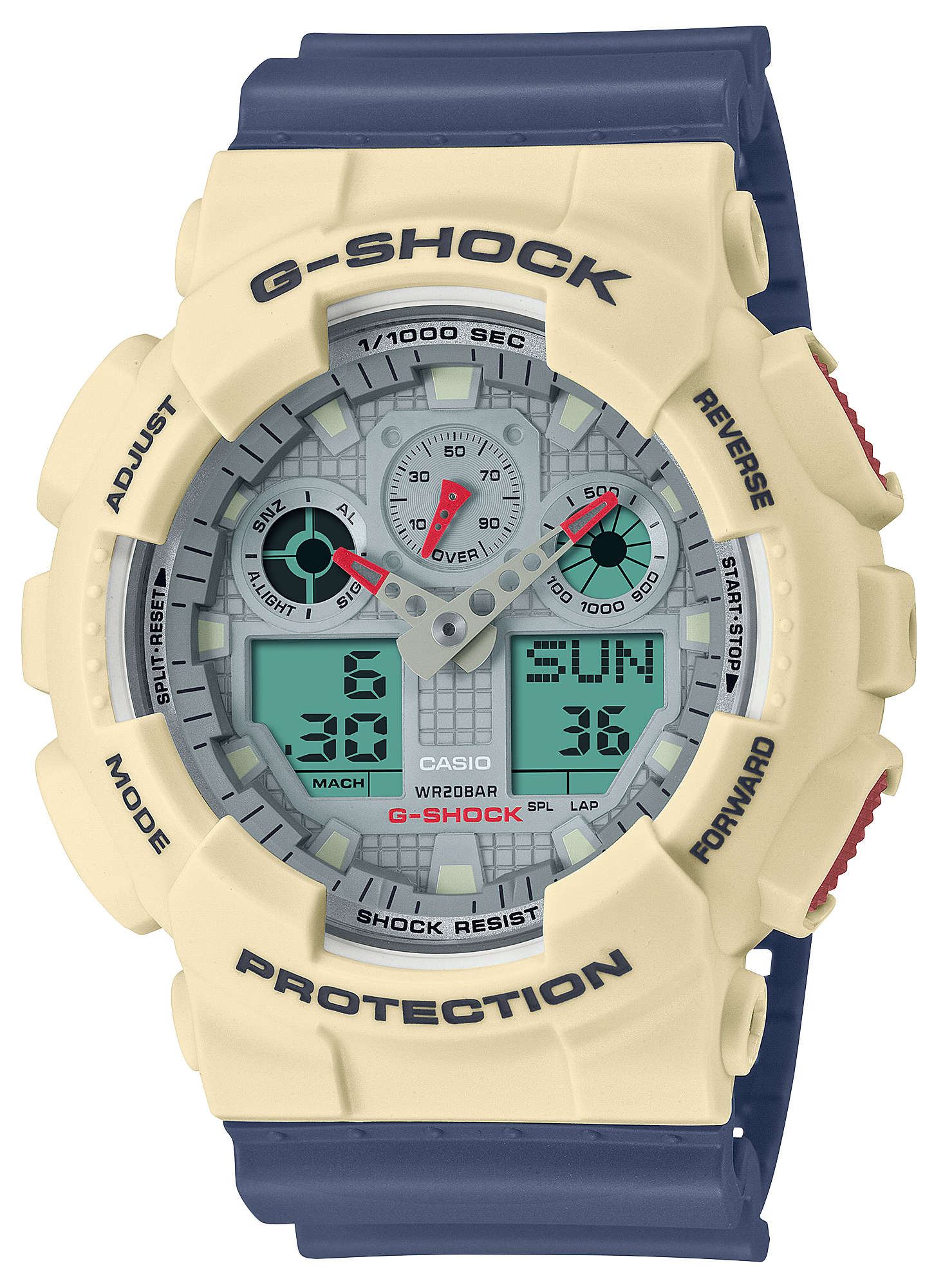 Японские наручные часы CASIO G-SHOCK GA-100PC-7A2