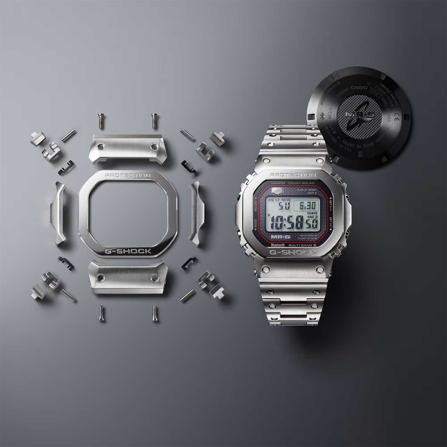 Японские титановые наручные часы Casio G-SHOCK MRG-B5000D-1 с хронографом