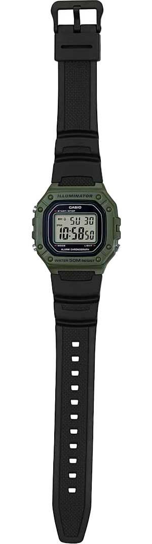 Японские наручные часы Casio Collection W-218H-3A с хронографом