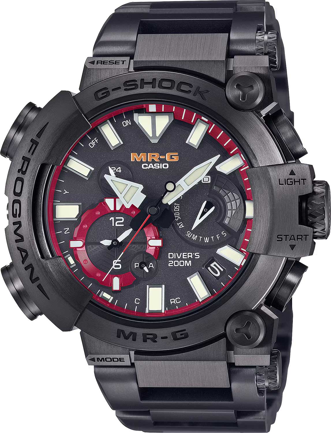 Японские титановые наручные часы Casio G-SHOCK MRG-BF1000B-1A с хронографом