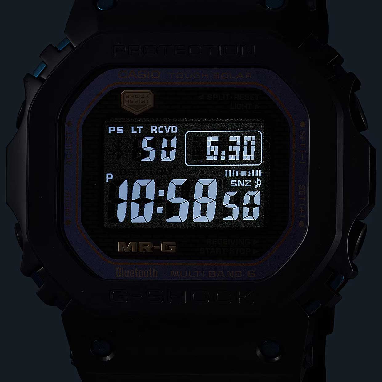 Японские титановые наручные часы Casio G-SHOCK MRG-B5000BA-1 с хронографом