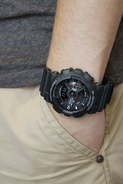 Японские наручные часы Casio G-SHOCK GA-110-1B с хронографом