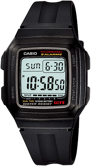 Японские наручные часы Casio Illuminator F-201WA-1A с хронографом