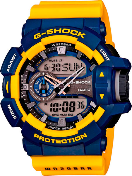 Японские наручные часы Casio G-SHOCK GA-400-9B с хронографом