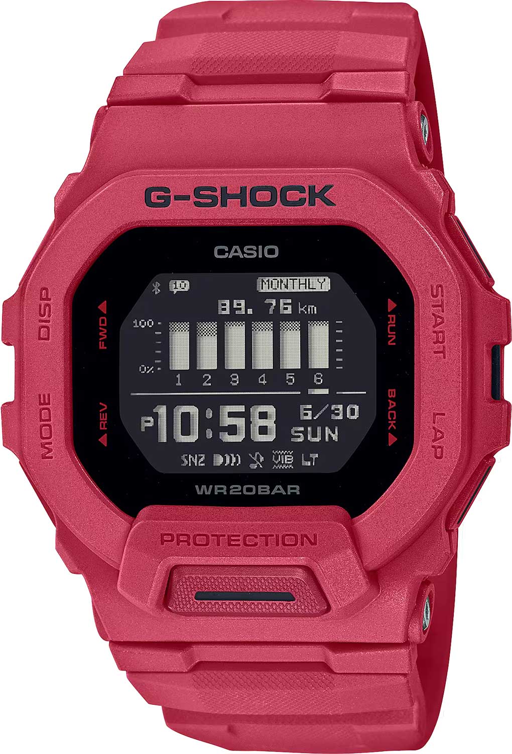 Японские спортивные наручные часы Casio G-SHOCK GBD-200RD-4E с хронографом