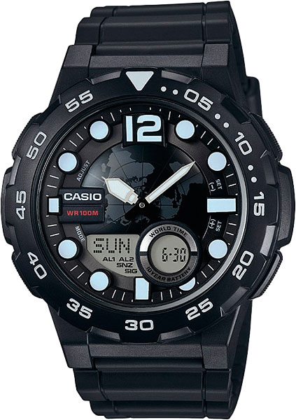 Японские наручные часы Casio Collection AEQ-100W-1A с хронографом