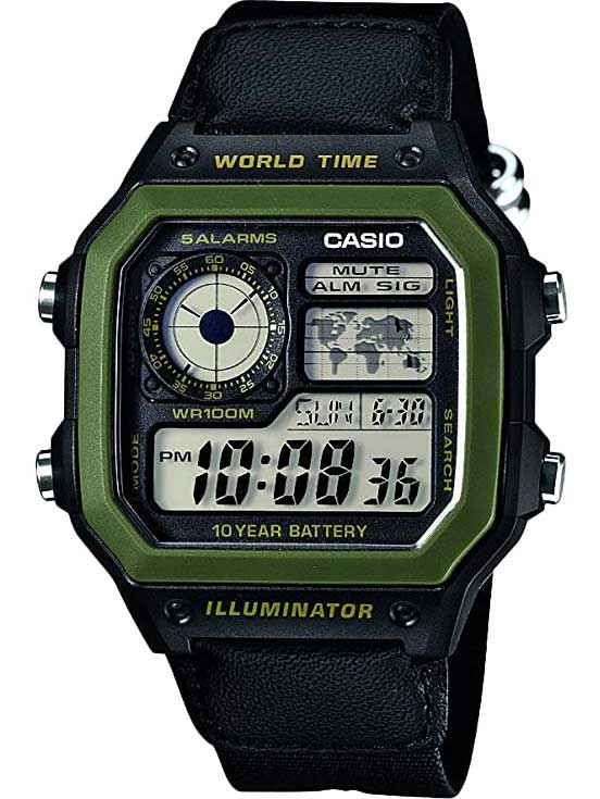 Японские наручные часы Casio Illuminator AE-1200WHB-1B с хронографом