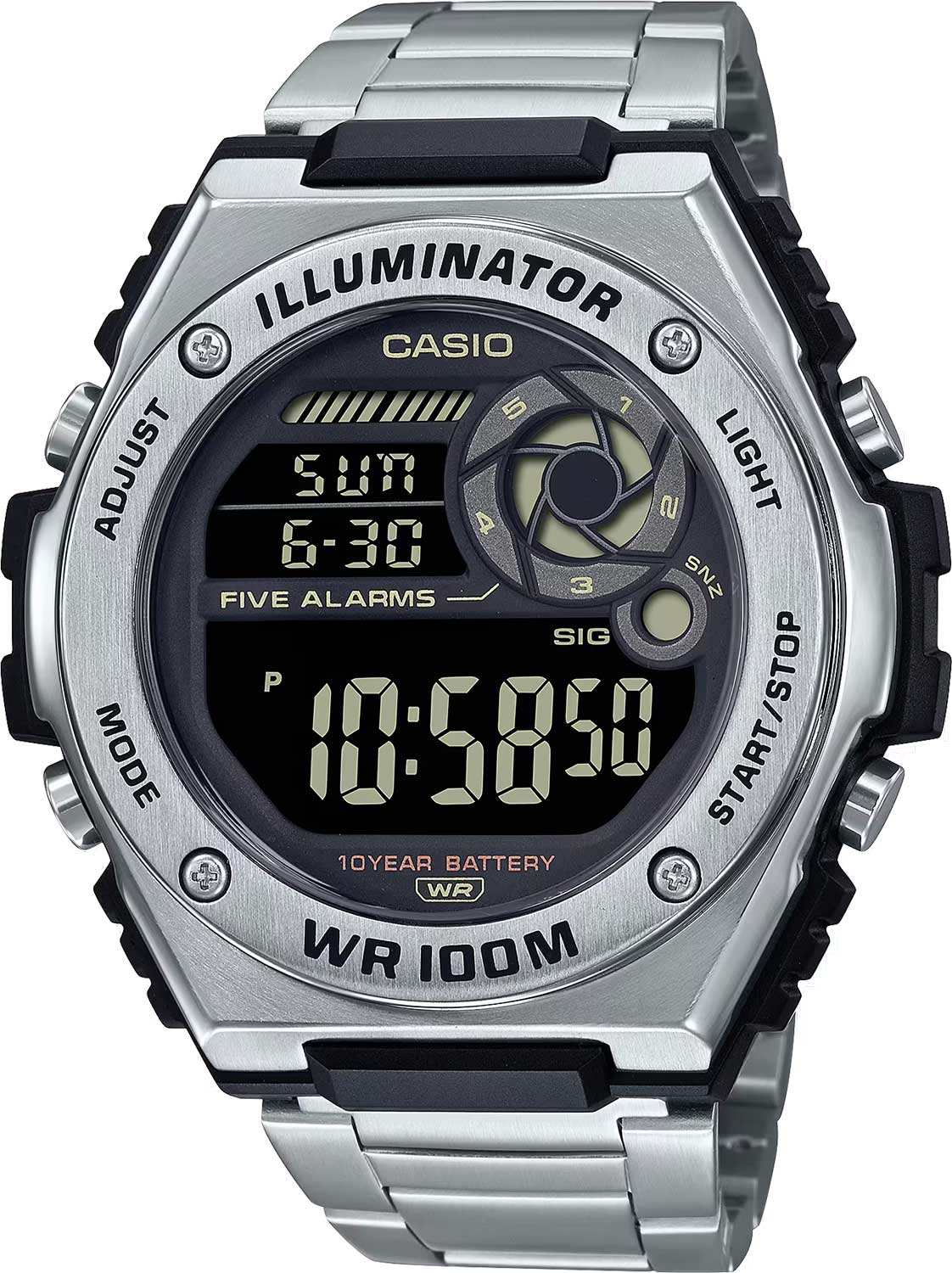 Японские наручные часы Casio Collection MWD-100HD-1BVEF с хронографом