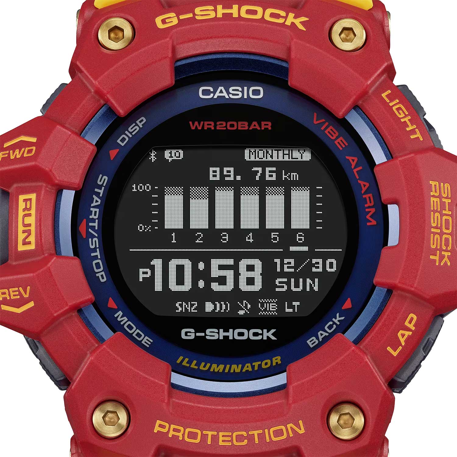Японские спортивные наручные часы Casio G-SHOCK GBD-100BAR-4E с хронографом
