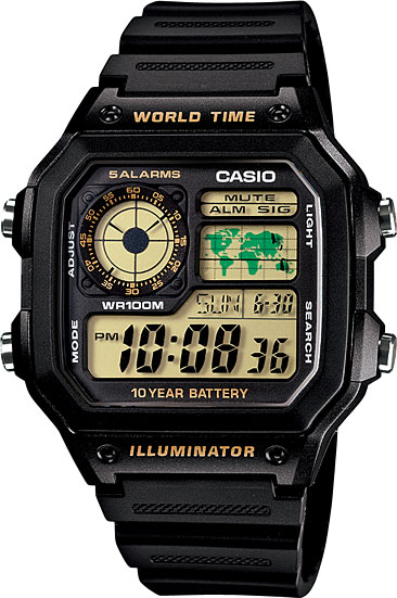 Японские наручные часы Casio Illuminator AE-1200WH-1B с хронографом