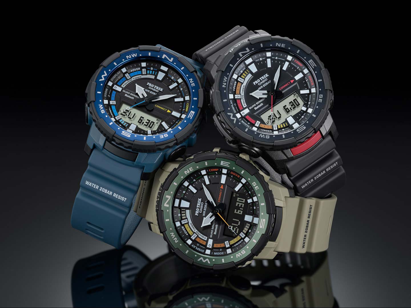 Японские спортивные наручные часы Casio Pro Trek PRT-B70-1ER с хронографом