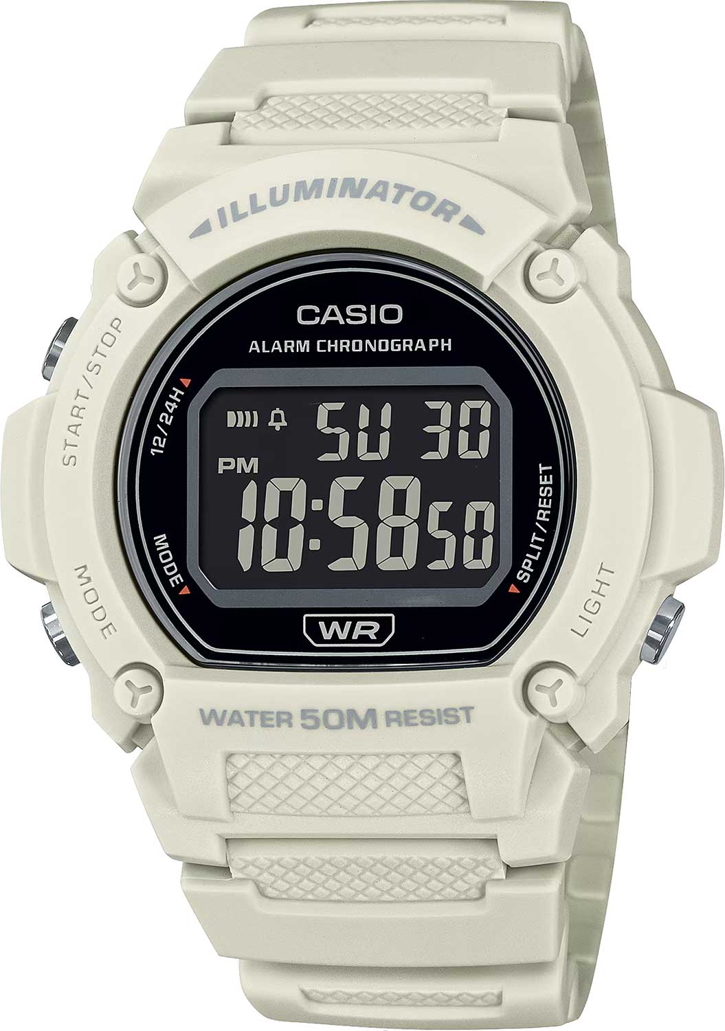 Японские наручные часы Casio Collection W-219HC-8B с хронографом