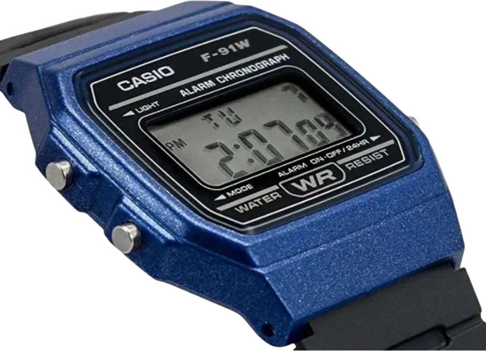 Японские наручные часы Casio Illuminator F-91WM-2A с хронографом