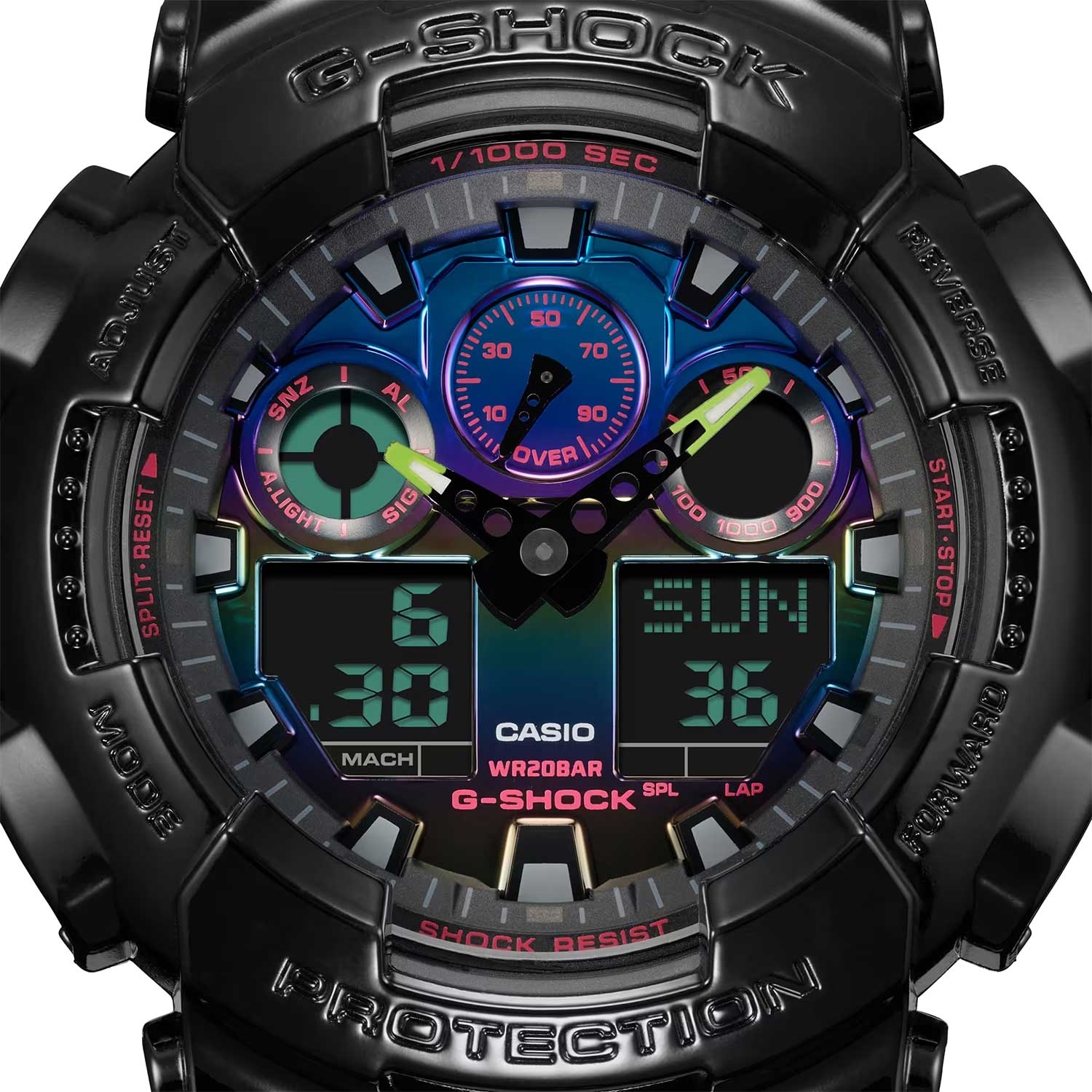 Японские наручные часы Casio G-SHOCK GA-100RGB-1A с хронографом