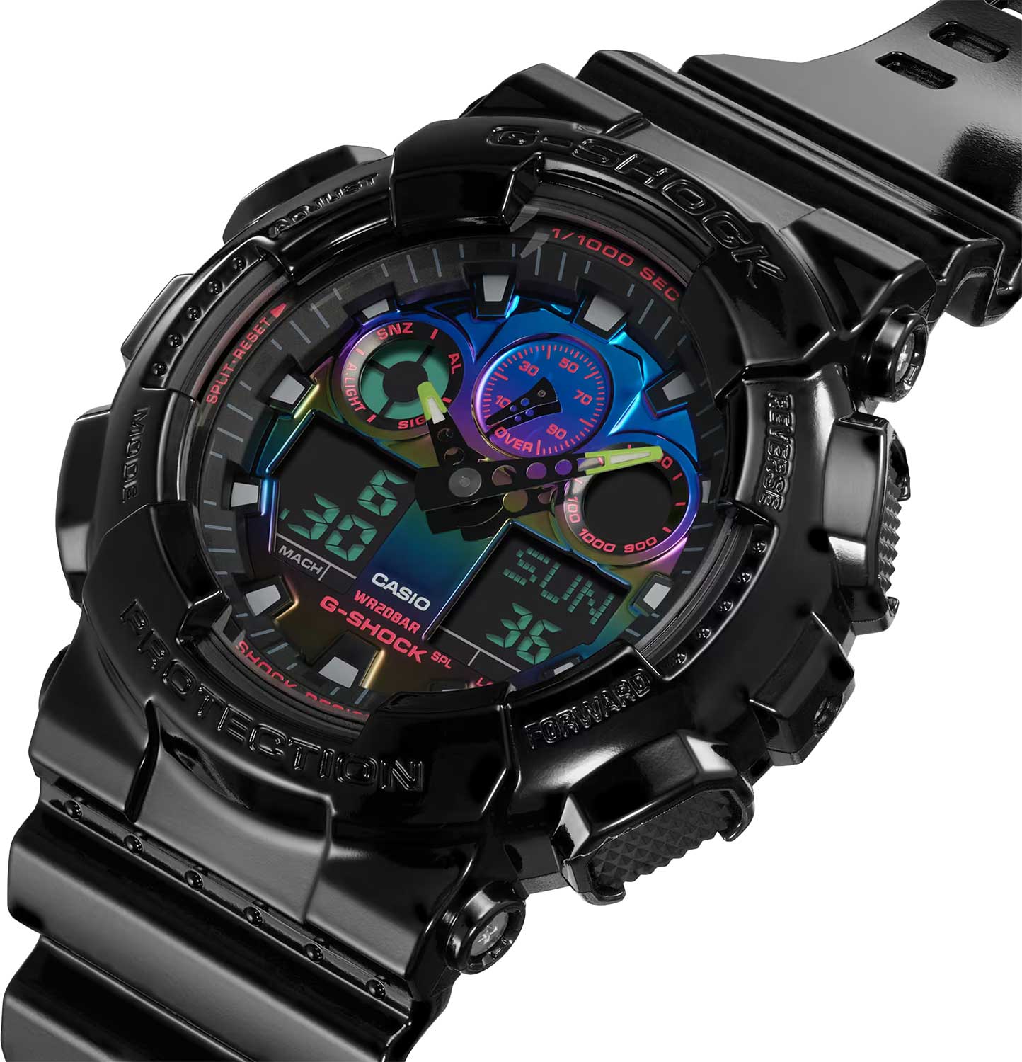 Японские наручные часы Casio G-SHOCK GA-100RGB-1A с хронографом