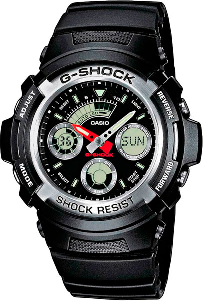 Японские наручные часы Casio G-SHOCK AW-590-1A с хронографом