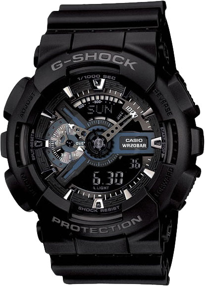 Японские наручные часы Casio G-SHOCK GA-110-1B с хронографом