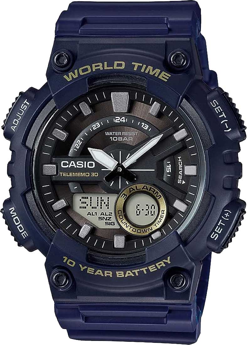 Японские наручные часы Casio Collection AEQ-110W-2A с хронографом