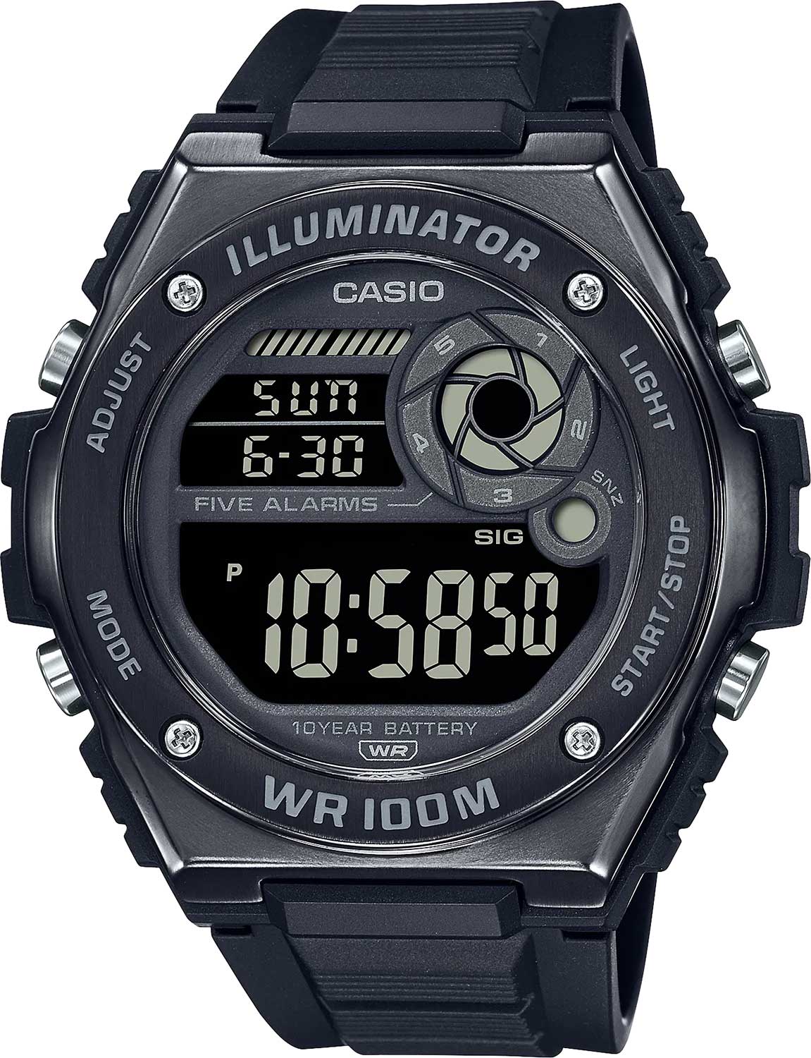 Японские наручные часы Casio Collection MWD-100HB-1B с хронографом