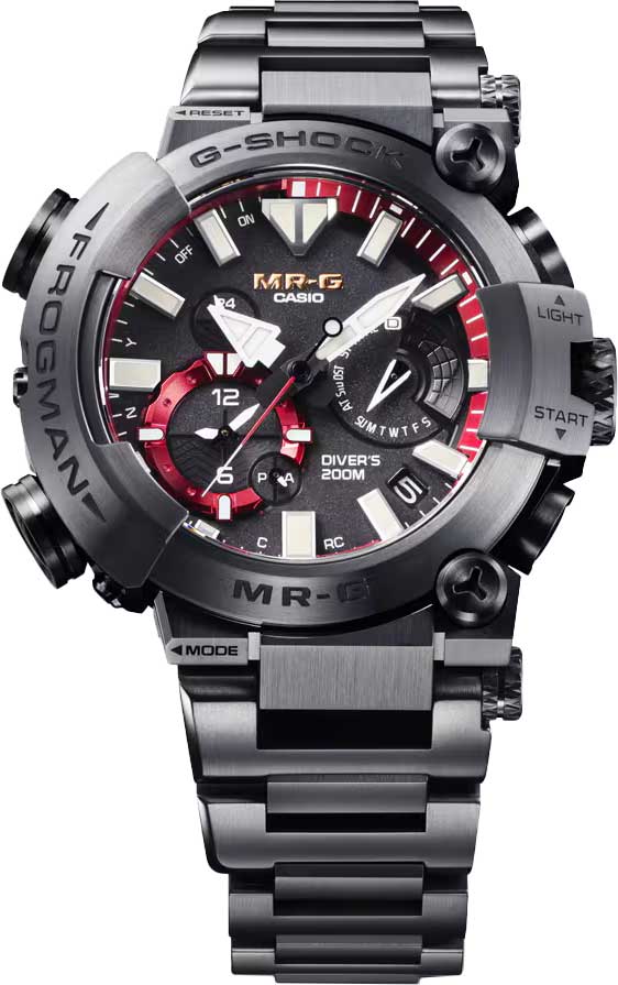 Японские титановые наручные часы Casio G-SHOCK MRG-BF1000B-1A с хронографом