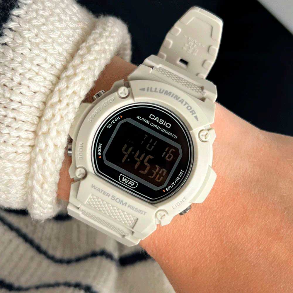 Японские наручные часы Casio Collection W-219HC-8B с хронографом