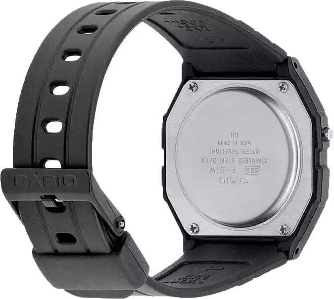 Японские наручные часы Casio Illuminator F-91W-1YEG с хронографом