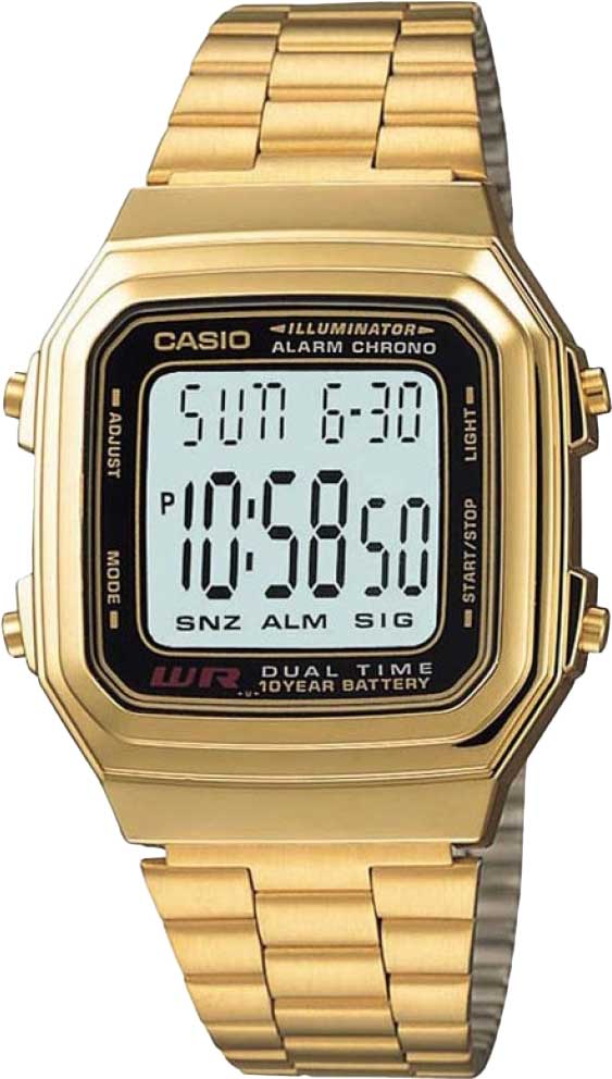 Японские наручные часы Casio Vintage A-178WGA-1A с хронографом