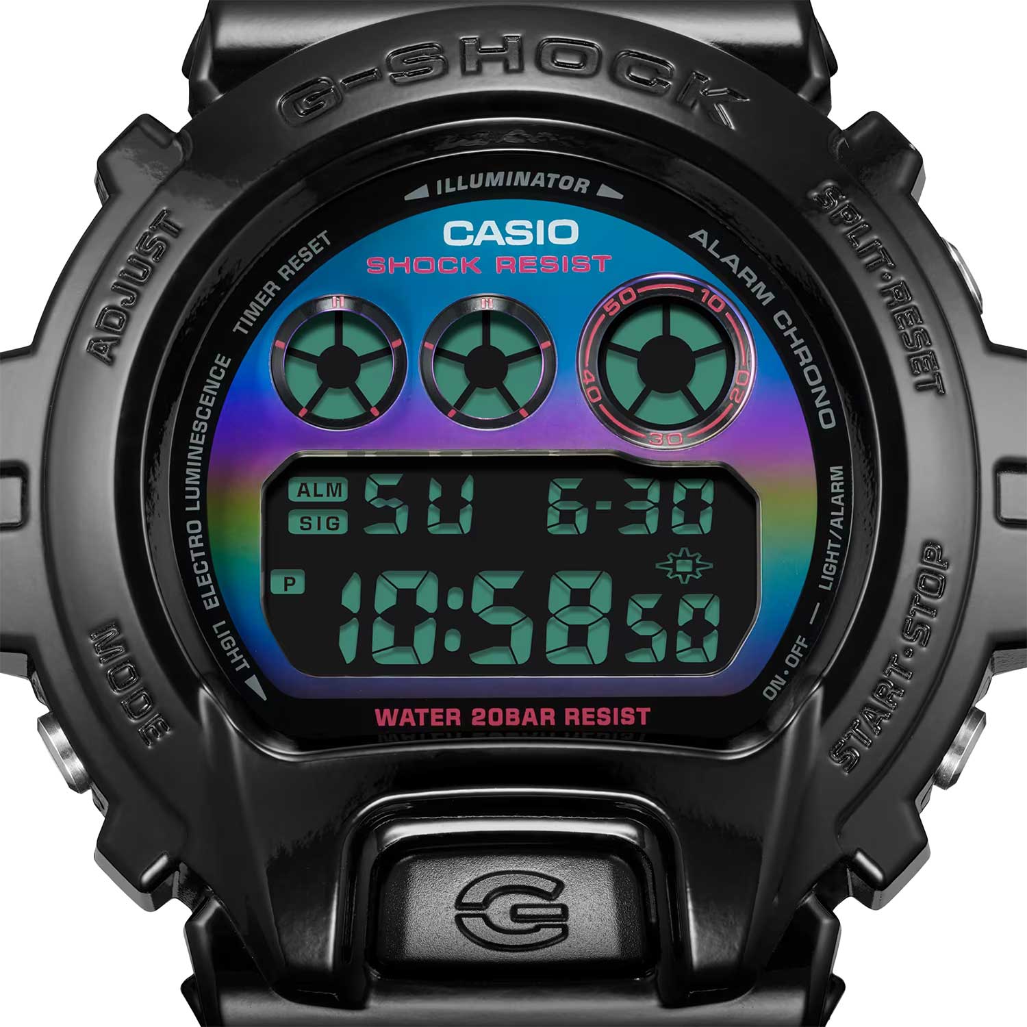 Японские наручные часы Casio G-SHOCK DW-6900RGB-1E с хронографом