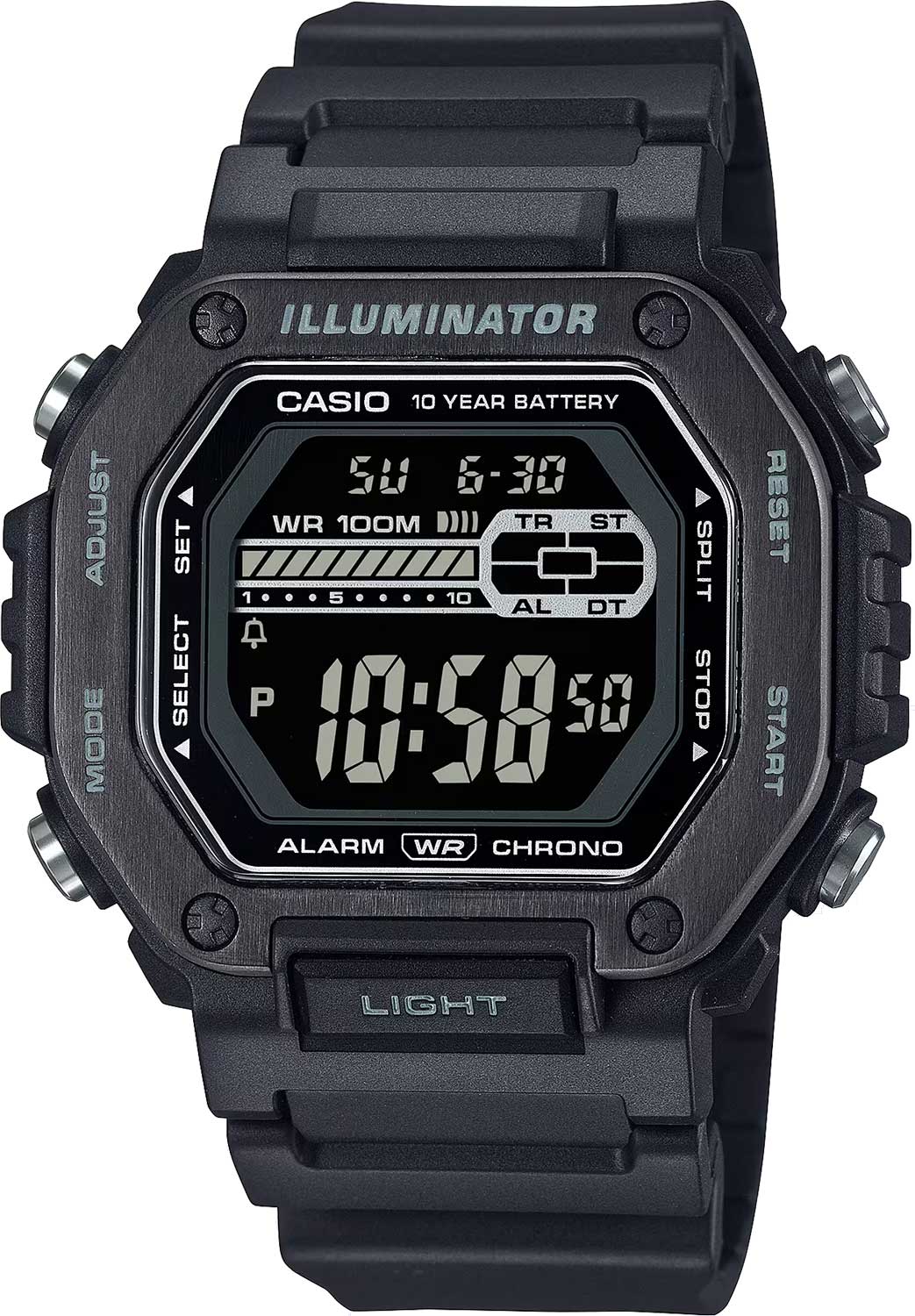 Японские наручные часы Casio Collection MWD-110HB-1B с хронографом