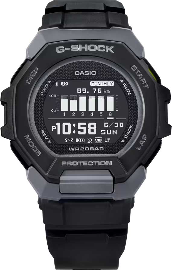 Японские спортивные наручные часы Casio G-SHOCK GBD-300-1 с хронографом