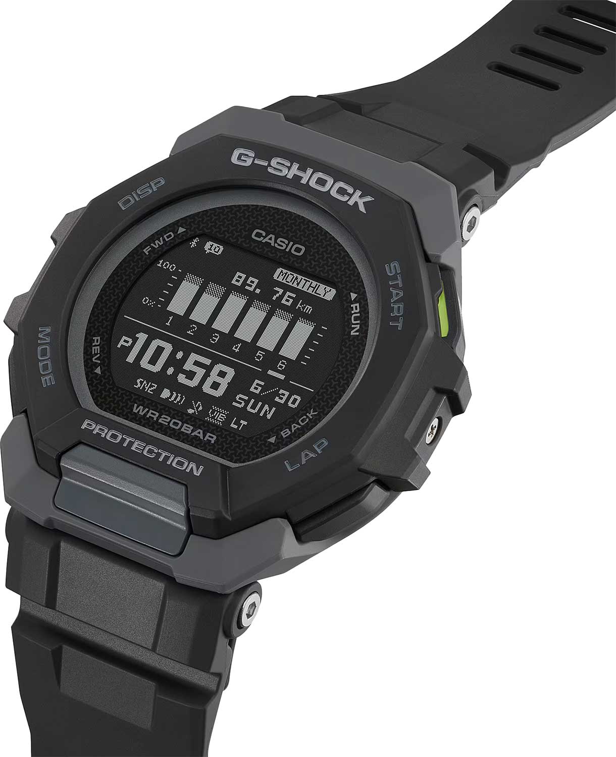 Японские спортивные наручные часы Casio G-SHOCK GBD-300-1 с хронографом