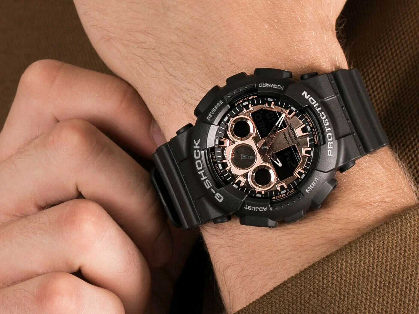 Японские наручные часы Casio G-SHOCK GA-100MMC-1AER с хронографом