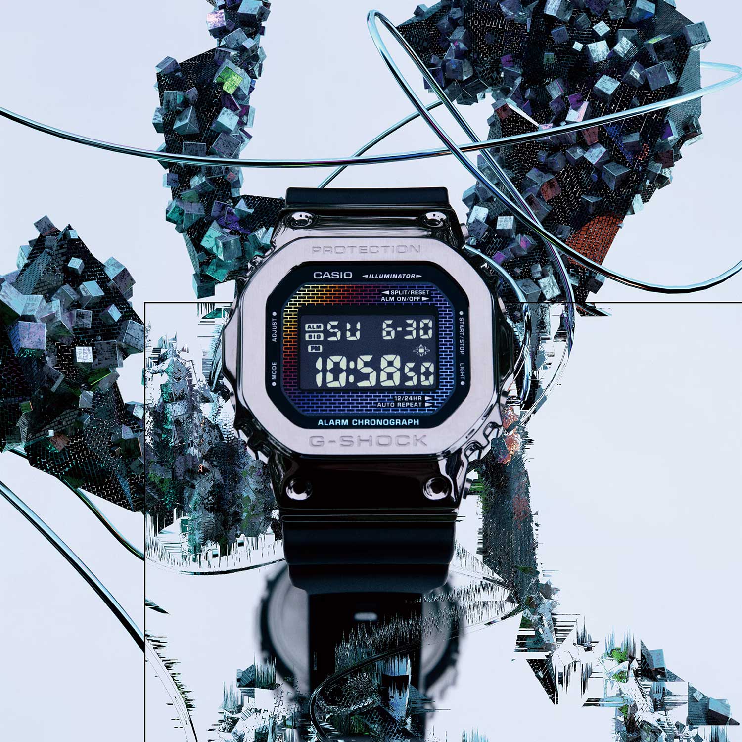 Японские наручные часы Casio G-SHOCK GM-5600RW-1 с хронографом