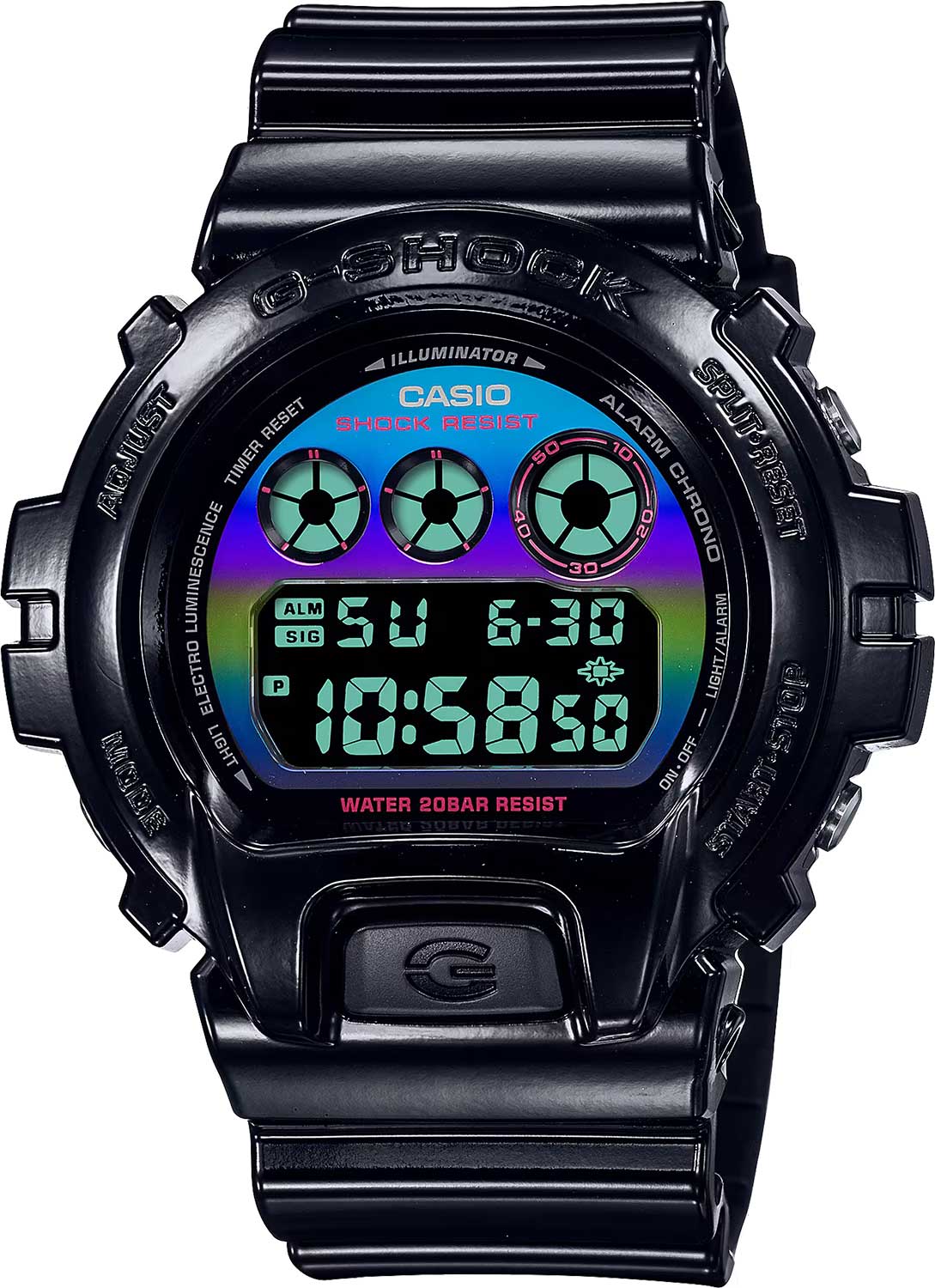 Японские наручные часы Casio G-SHOCK DW-6900RGB-1E с хронографом