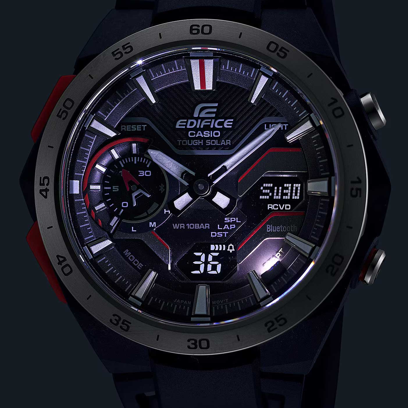 Японские наручные часы Casio Edifice ECB-2200P-1A с хронографом