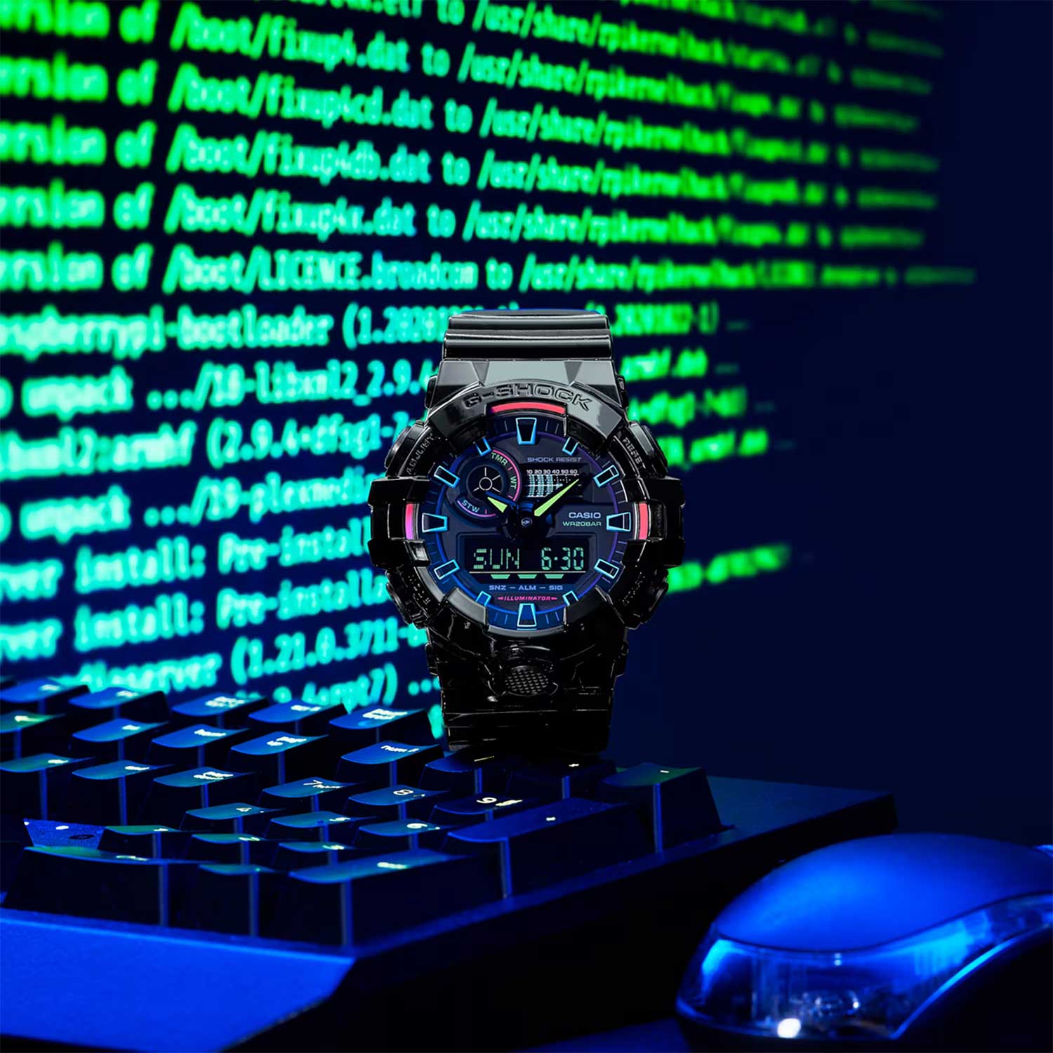 Японские наручные часы Casio G-SHOCK GA-700RGB-1A с хронографом