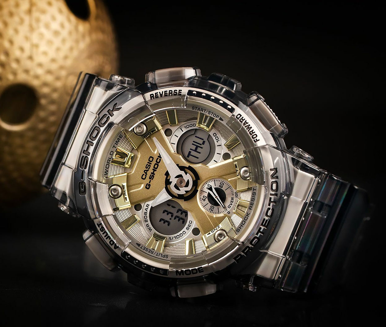 Японские наручные часы Casio G-SHOCK GMA-S120GS-8AER с хронографом