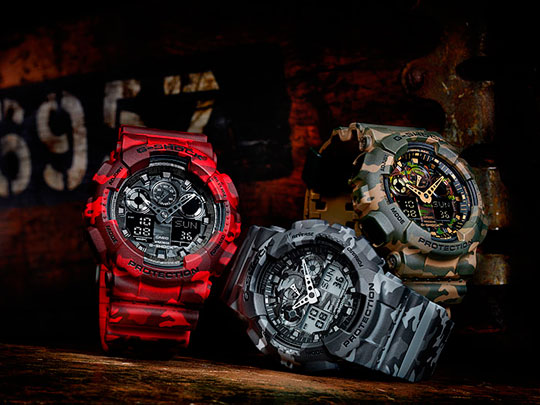 Японские наручные часы Casio G-SHOCK GA-100CM-4A с хронографом