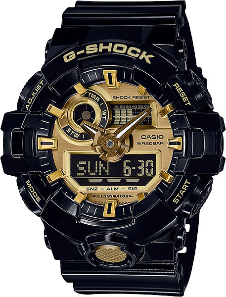 Японские наручные часы Casio G-SHOCK GA-710GB-1A с хронографом
