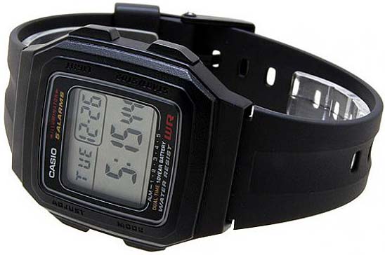 Японские наручные часы Casio Illuminator F-201WA-1A с хронографом