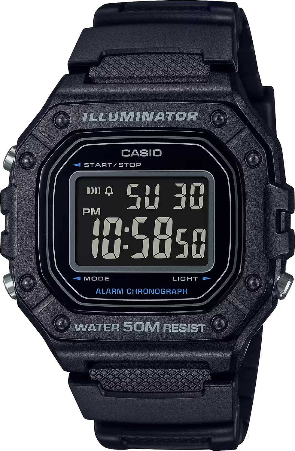 Японские наручные часы Casio Collection W-218H-1B с хронографом