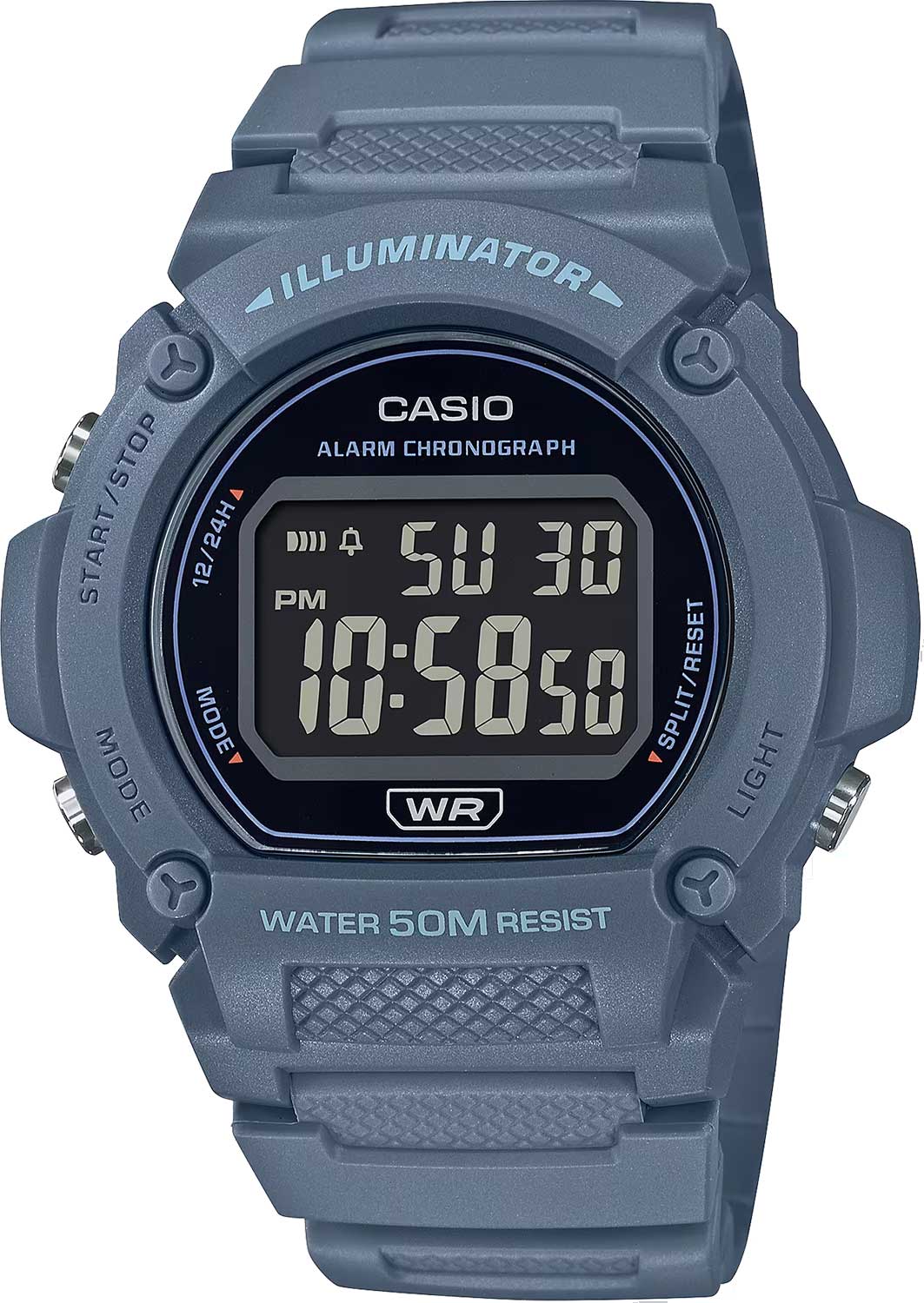 Японские наручные часы Casio Collection W-219HC-2B с хронографом