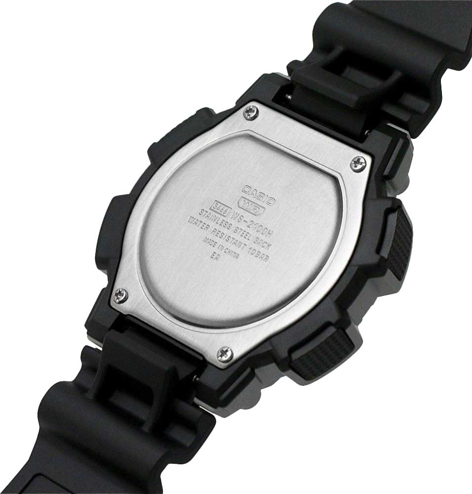 Японские спортивные наручные часы Casio Collection WS-2100H-1A с хронографом