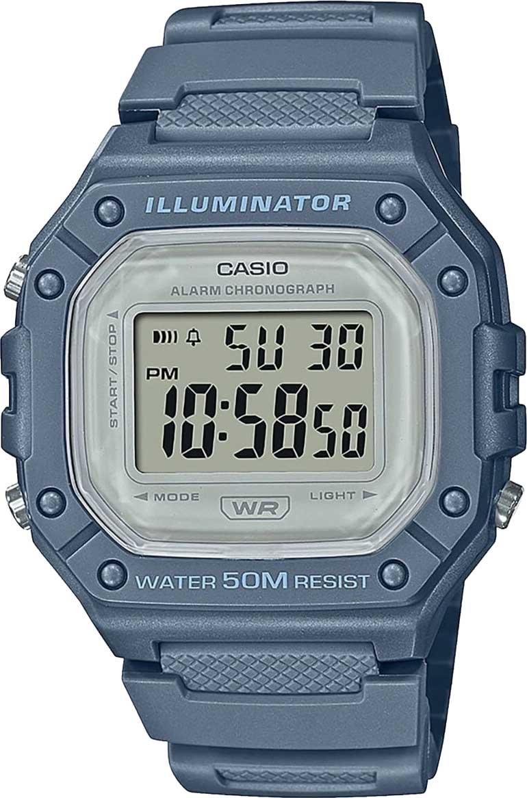 Японские наручные часы Casio Collection W-218HC-2AVEF с хронографом