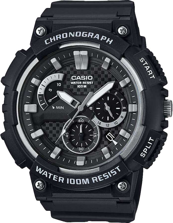 Японские наручные часы Casio Collection MCW-200H-1A с хронографом